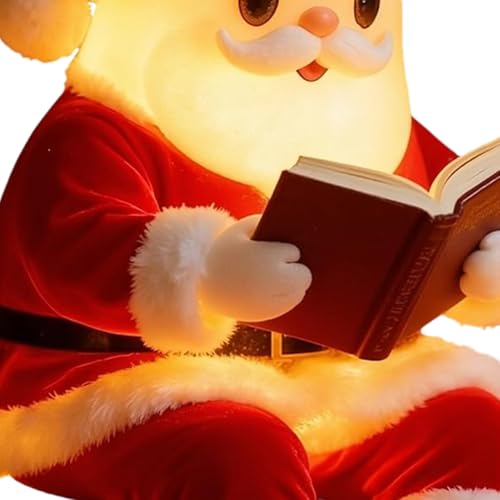 Lámpara de Mesa Navidad Figura Santa Leyendo Libro 20cm miniatura 6