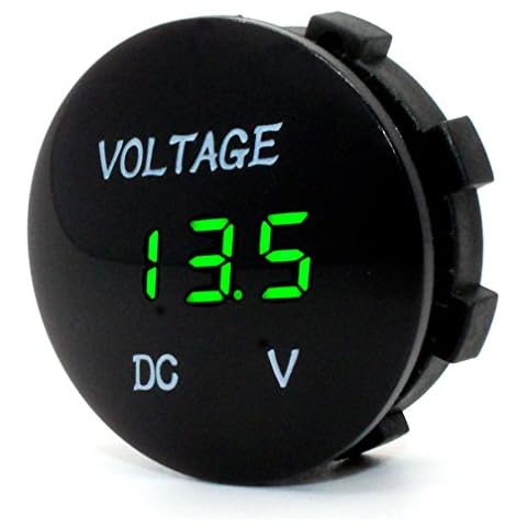 Cllena DC 12V LED Digital Display Voltmeter for Car Motorcycle Boat Marine Truck Rv ATV (Green LED) by Cllena Cover