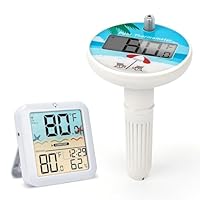 Pool Thermometer Funkthermometer Schwimmend Wasserthermometer - Poolthermometer Funk bis 100 m Reichweite im Außenbereich, IP68 digitaler Anzeige Pool Funkthermometer für Badewanne, Teich und Aquarium