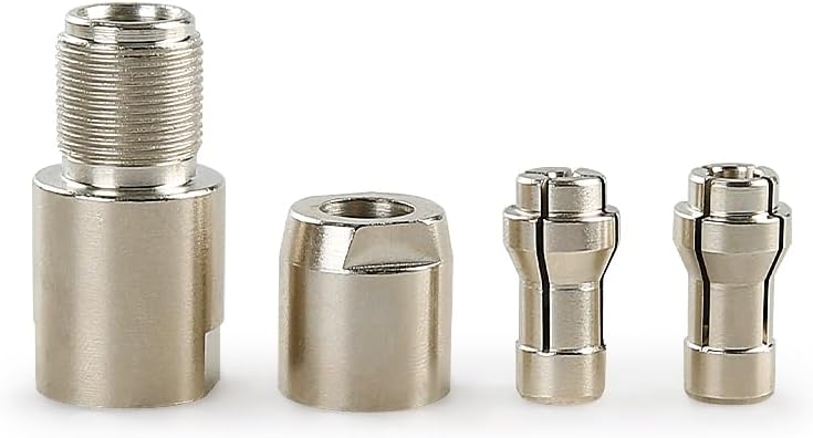 LOZLIN Angle Grinder Modified Adapter 5/8-11 Thread Straight Grinder Chuck Converter Heavy Duty Power Tool Accessory for Grinding Polishing Metalworking, 3/6mm-Silver