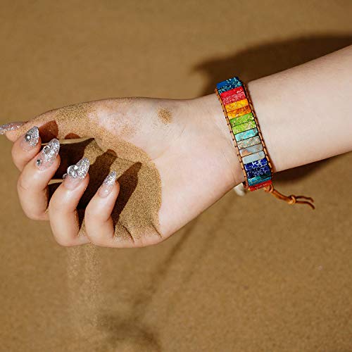 Sedmart For Women Wrap Bracelet Yoga Bracelets Sunflower Button Healing Bracelet Gift Leather Bracelets Adjustable Round Girls Multicolor Bracelet #TOP1