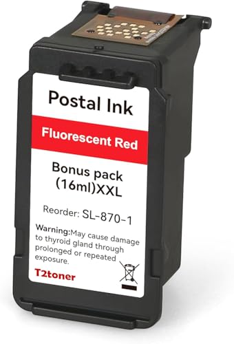 High Capacity SL-870-1 XXL Red Ink Cartridge Compatible SL870-1 SL8701 XXL Fluorescent Red Ink Replacement for The PB New SendPro Mailstation Postage Meter (CSD1) Machine (1pack)(16ml)