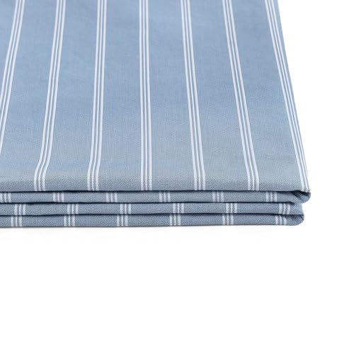Image of Tommy Hilfiger - King Bed Sheets, Crisp & Cool Cotton Percale Bedding with Matching Pillowcases, Lightweight Bed Set, Oeko-Tex Certified (Effortless Stripe Blue)