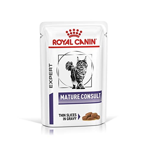 Royal Canin Veterinar Mature Consult Feline | 12 x 85g | Alimento Completo para Gatos | para Gatos de Edad Avanzada para un Cuidado óptimo | En una Bolsa Fresca