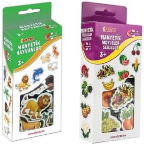 hyd 2'Li Buzdolabı Manyetik Hayvanlar Meyveler Ve Sebzeler Magnet - Bultak Şablonu - Görsel 1