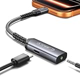 JSAUX USB C Headphone Adapter and Charger, 2-in-1 Type to 3.5mm Audio with PD 60W Fast Charging for iPhone 16 Pro/16 Pro Max/16/16 Plus/15 Pro Max/15 Pro,Samsung S24/S24+/S23/S22/S21,iPad Pro-Red