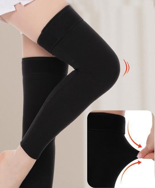 Winter Knee Warmer Cotton Elastic Knee Sleeve Thermal Over Leg Warm Compression Sleeve with Detachable Strap - Image 5