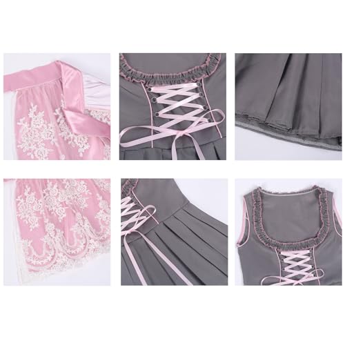 Robe Dirndl col en U : ensemble de robe bavaroise aux finitions traditionnelles - 7