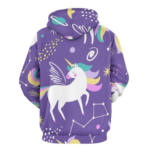 Sweat à capuche licorne galaxie unisexe taille S - 3