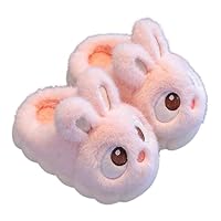 Girls Bunny Slippers Toddler Girl Winter Cute Plush Slippers Kids Rabbit Fluffy House Shoes Animal Indoor Fuzzy Warm Ankle Shoes (B-Pink, 10 Little Child)