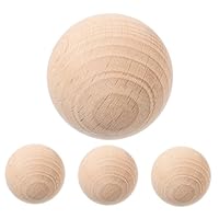 HONMEET 4pcs Beech Wood Bocce Balls 4.5cm Wooden Grass Rolling Balls Outdoor Portable Bocce Game Set for Boys and Girls and Adults