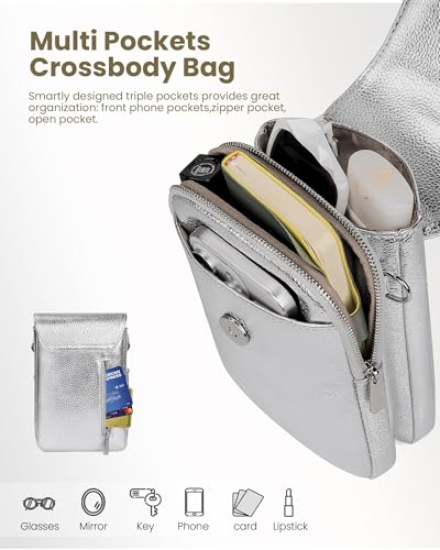 Image of befen Genuine Leather Crossbody Bags for Women, Cell Phone Cross body Purse Bag with RFID Blocking Card Slots