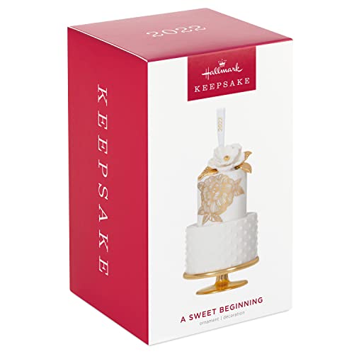 Hallmark Keepsake Christmas Ornament 2022, A Sweet Beginning Wedding Cake, Porcelain by Hallmark Keepsake - Image 3