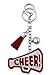 Cheer Keychain Bling Cheerleading Gifts for Girls Teens Cheerleading Gift for Cheerleader Bag Charms for Purse Handbags Backpacks Rhinestone Accessories Cheer Gifts Bulk for Team Red