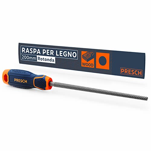 Presch Raspa per legno rotonda 200 mm - Raspa di alta qualità con taglio circolare H2 per la lavorazione di curve in legno duro o tenero, Lima per legno professionale