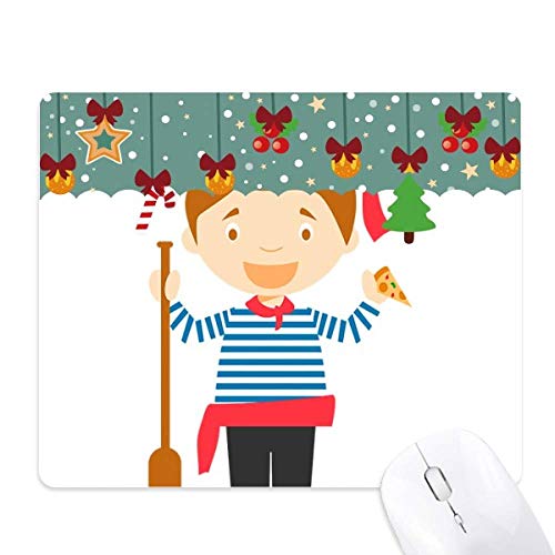 Tapis de souris de Noël rayures bleues et blanches pour décorer votre espace de télétravail