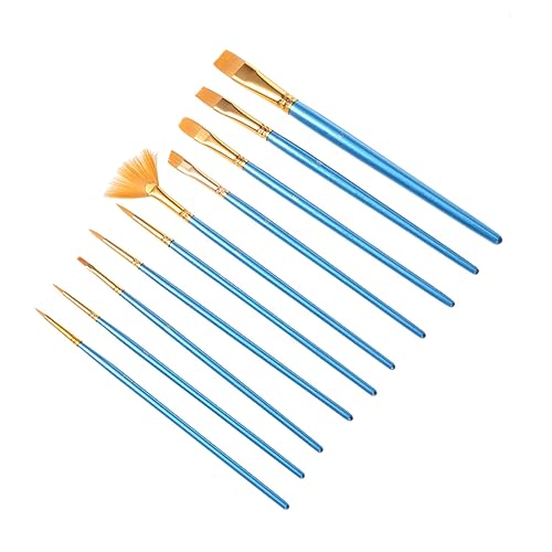 Set de Pinceles SEWACC para Niños y Estudiantes 10 Piezas Azul Nylon Wool