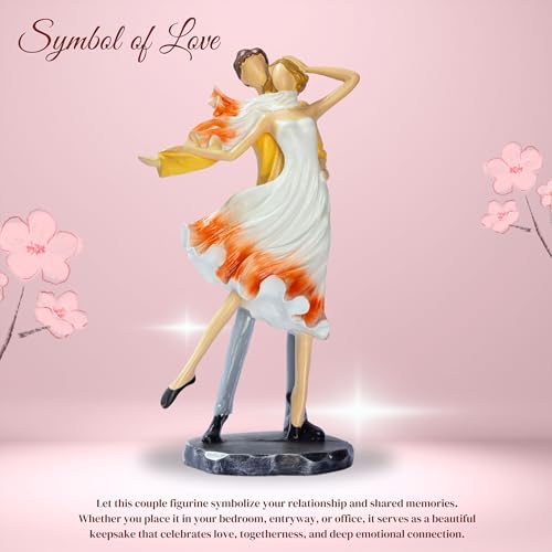 Elegant Gold Couple Figurine – Romantic Poly-Resin Sculpture for Home Décor, Anniversary, and Valentine’s Day Gift – Intricately Designed Love Statue (Yellow) — photo — 2 of 9