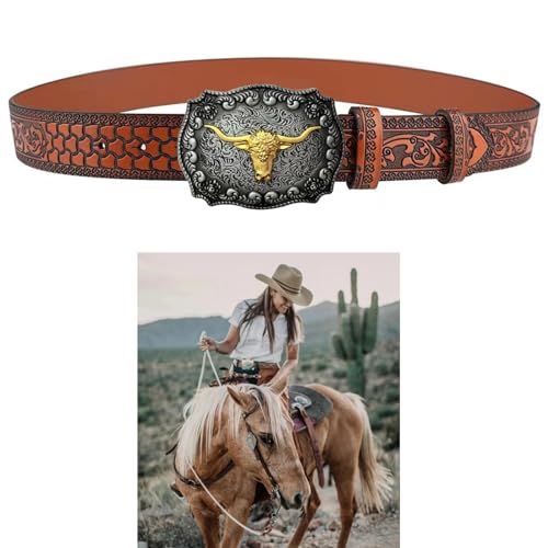 Cinturón punk para mujer talla grande con flores talladas y estilo Y2K 2