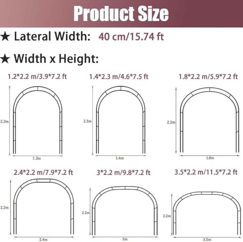 Arche de jardin en métal pour rosier grimpant et décorations extérieurs