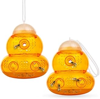 Wasp Trap 2 Pcs, Effective Wasp Nest Killer traps for Outdoor-Indoor, Yellow Jacket Traps, Hornet Trap, Lightweight Wasps Catcher, Hourglass-Shaped ASPECTEK Fly control
