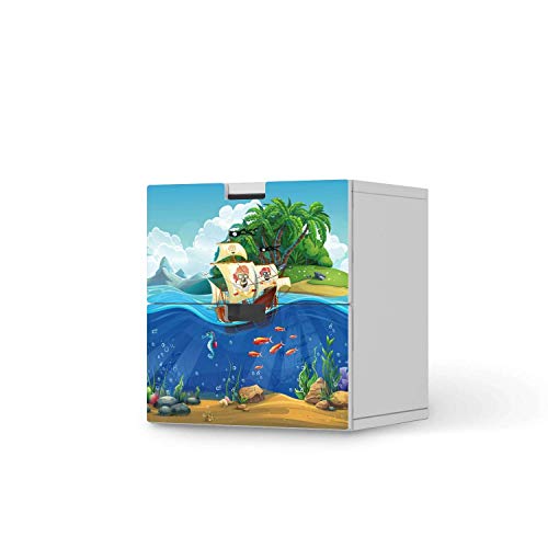 Möbel Klebefolie für Kinder - passend für IKEA Stuva Kommode - 2 Schubladen I Tolle Möbelsticker für Kinderzimmer Einrichtung I Design: Pirates
