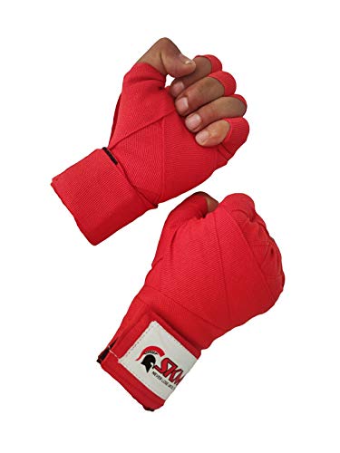 Image of LEPRO Hand Wraps, Hand Wraps for Boxing, Boxing Hand Wrap /Punching Hand Wraps Length 180 inch(RED)