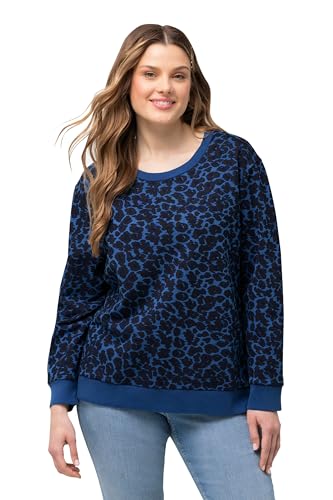 Felpa con Stampa Leopardata 826087 Maglia di Tuta 58-60 donna blu