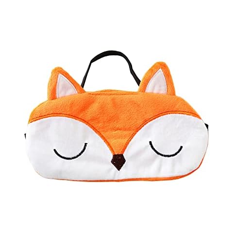 CXAFQ Eye Mask for Sleeping Fluffy Cute 3D Fox Breathable and Portable, Comfortable and Super Soft Eye Mask Ultimate Sleeping Aid, for Girls Boys Women Men Kids Night Nap Travel Meditation Cover