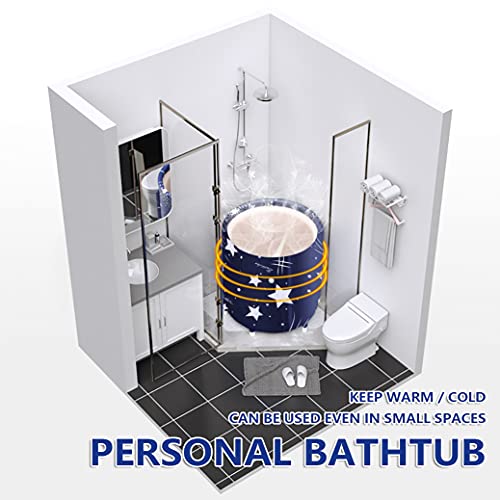 Besthls Foldable Bathtub Portable Soaking Bath Tub,Eco-Friendly Bathing Tub For Shower Stall (Blue Sky -1) #TOP2