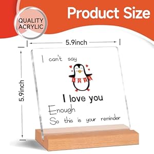 Valentines Day Gifts for Him Her Wife Wedding Anniversary Acrylic Plaque for Men Women Romantic l Love You Gift for Mom Birthday Present for Husband Couple Boyfriend Girlfriend