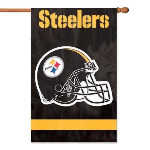 Party Animal Pittsburgh Steelers Banner NFL Flag Black 44 x 28