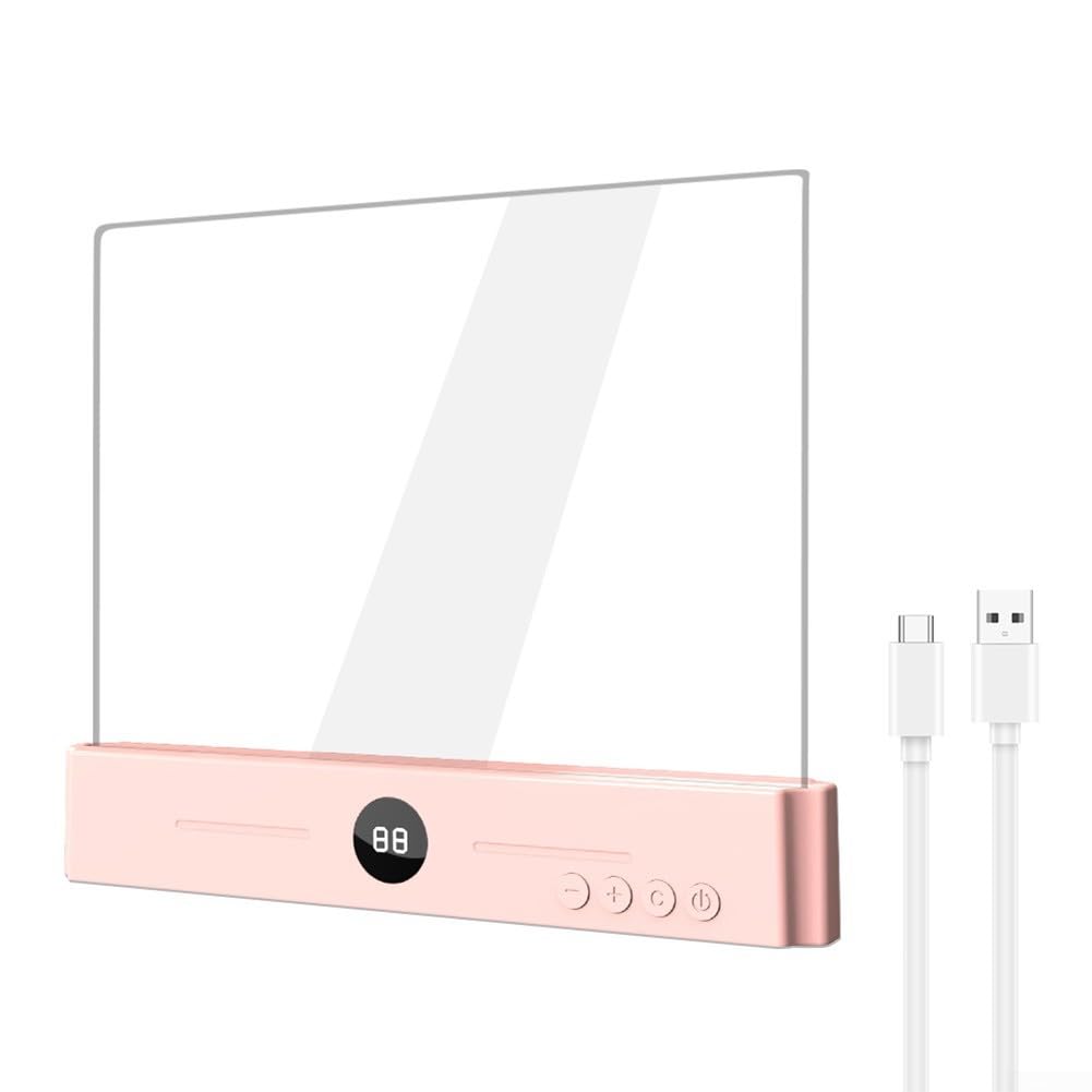 Luz LED de panel plano con batería recargable, 3 temperaturas de luz y función de temporizador para una lectura cómoda (negro)