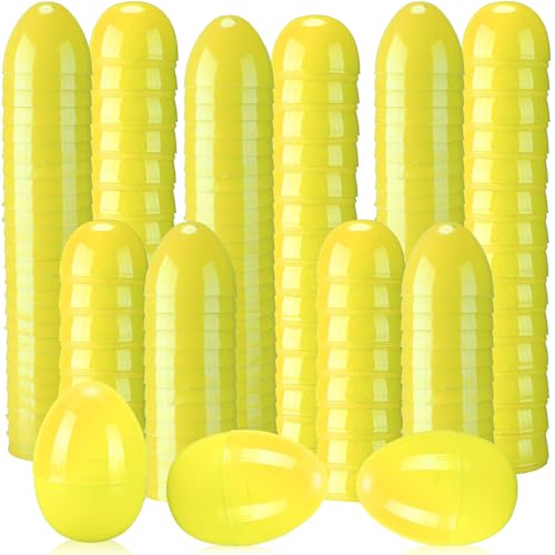 yzhweln 100 Pcs Mini Easter Eggs - 1.7 inch Fillable Easter Eggs - Easter Basket Stuffers - Eggs Bowl and Vase Filler Faux for DIY Spring and Easter Decorations (Yellow)