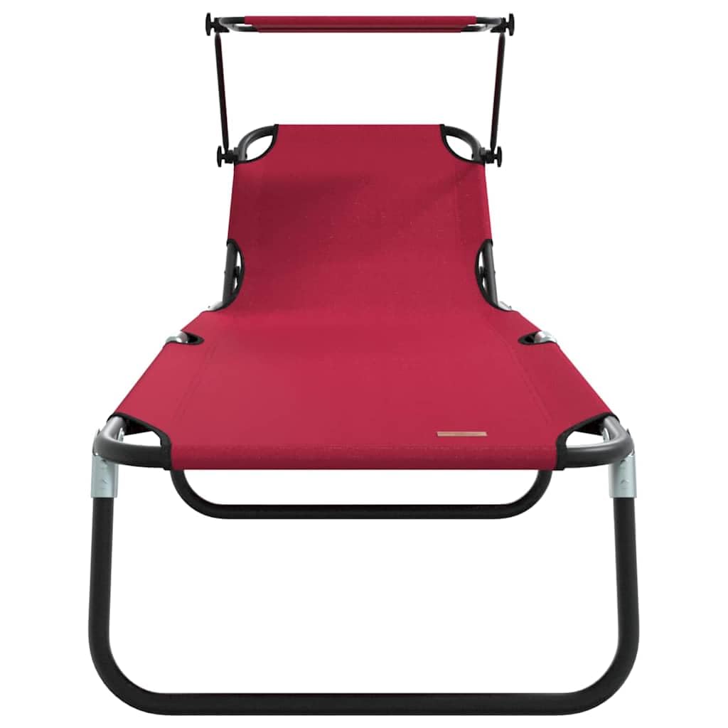 Klappbare Gartenliege Rot 190 x 57 x 81 cm Oxford mit Verstellbarer Rückenlehne für Terrasse Balkon Pool Strand und Camping, leichtes Design, langlebiges Material