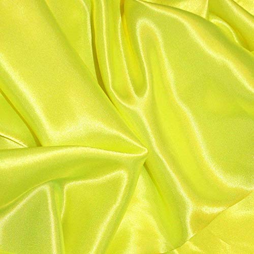 Bini Fabrics Flo Yellow Silky Satin Dress Fabric Plain Satin Material 44/45" Width, Slik & Shiny Fabrics (5 Meter)-image-15