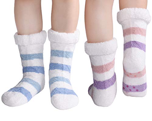 Panda Bros Women's Soft Warm Cozy Fuzzy Fleece-lined Winter Slipper Socks With Grippers