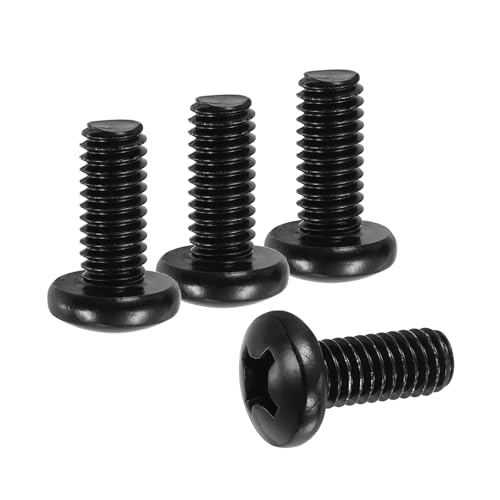 PATIKIL 5/16-18 x 3/4" パンヘッドマシンスクリュー25個304ステンレススチールラウンドヘッドスクリューキャビネット引き出しノブ取っ手用クロススロット全ねじ黒酸化