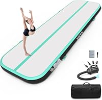 Air Matte Track, Gymnastikmatte 3/4/5/6m Turnmatte Aufblasbar Tumbling Matten mit Pumpe Trainingsmatte Fitnessmatte Yogamatte für Zuhause Outdoor