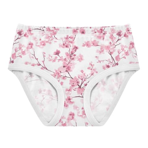 Wusikd Cherry Blossom Girls' Underwear Cotton Sakura Girls Briefs Soft Toddler Underwear 8T