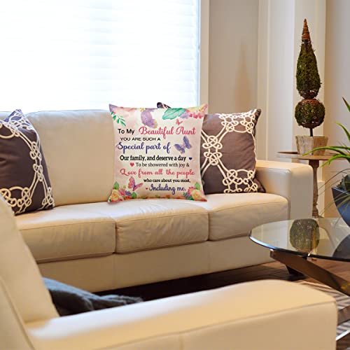 Gifts For Aunt Throw Pillow Covers, To My Beautiful Aunt Pillowcase Cushion Case For Sofa Bed Couch Bedroom, Aunt Birthday Gift Ideas From Niece, Present For Aunt Christmas Mother's Day #TOP2