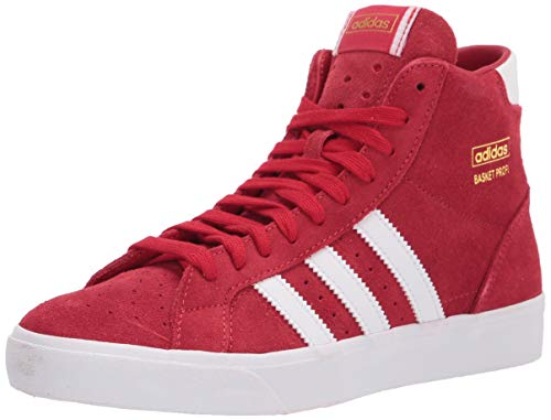adidas Originals Zapatillas de deporte con perfil de cesta, escarlata/blanco/dorado metálico, 44 EU