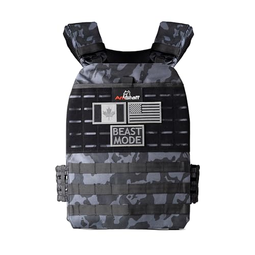 Amstaff Weighted Vest - Adjustable Weight Vests for Men & Women - Versatile Wearable for Fitness Workouts, Strength and Endurance Training, Running, Crossfit (Multicam Black, Single Vest)