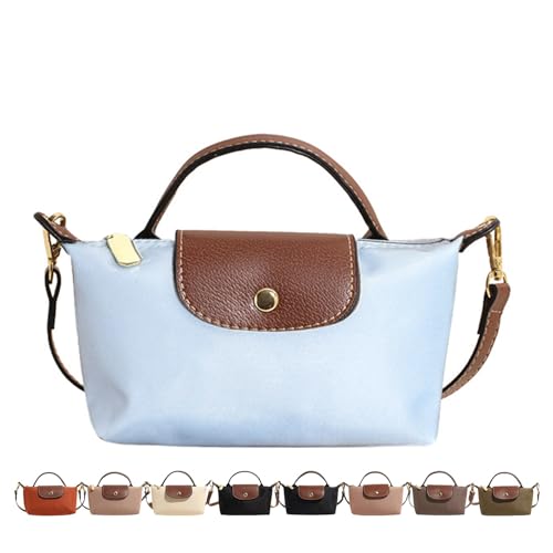 Mini bolsa transversal moderna, bolsas de mão com alça ajustável para mulheres, bolsa de ombro feminina, Azul claro, 9.41 inches x 3.9 inches x 2.34 inches