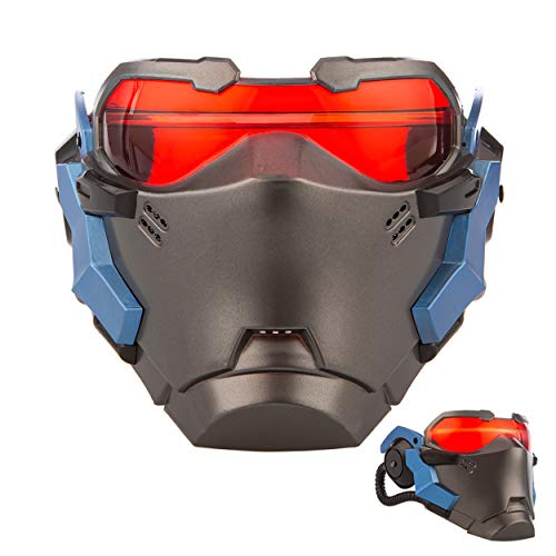 DA-HAPPY-DA Overwatch Soldier 76 Mask with 15 AIR Vents Halloween Cosplay Accessory Luminous Helmet Mask Sliver