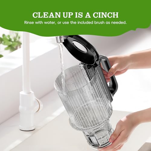 WHUTO Cold Press Juicer, Wide Feed Chute Juicer Machines, Stainless Steel Slow Masticating Juicers Easy to Clean, Vegetables & Fruits Juice Extractor, High Juice Yield, Silver Color Knob - image 7
