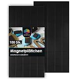 OfficeTree 100 x Aimant Adhésif - 20 x 20 mm - Auto-adhésives pour Une magnétisation sûre des Affiches Papier Photos - Noir