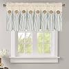 Cotton Linen Farmhouse Kitchen Valance Curtains Boho Rustic Button Valances NaturalSage Green Stripe Color Block Window Valances Rod Pocket Small Window Curtain for Cafe Bathroom Bedroom Drapes