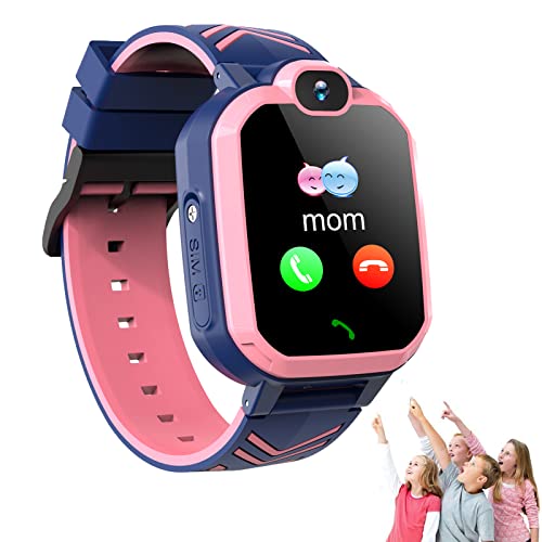 Zeerkeer Kids Smart Watch Waterproof LBS Tracker Smart Watch for Kids with Two-Way Call SOS Anti-Lost Alarm Touch Screen Camera Games, Best Gift for Girls Boys (Pink)