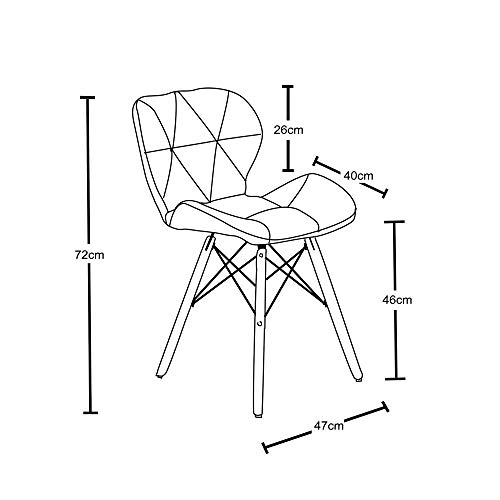 Cadeira Charles Eames Eiffel Slim Wood Estofada - Preta